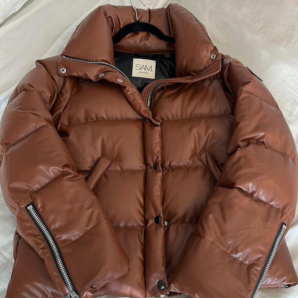 Sam Leather puffer coat
